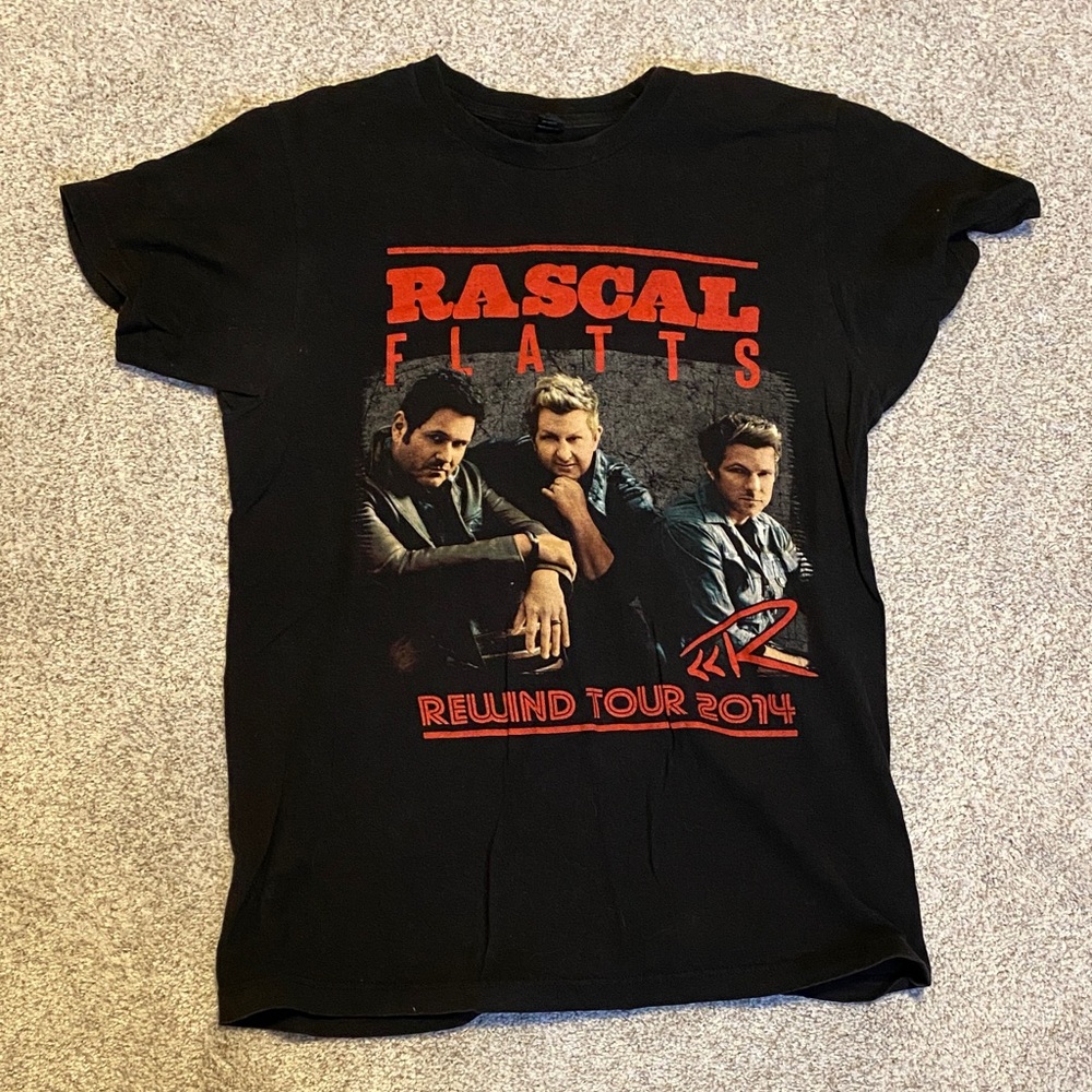 Rascal Flatts Black Graphic T-Shirt medium rewind tour